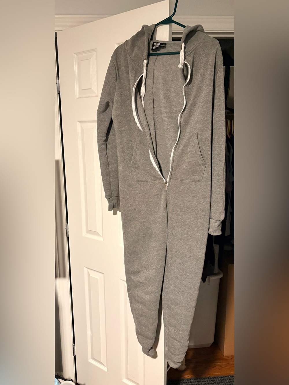 Gray Zip-Front Onesie